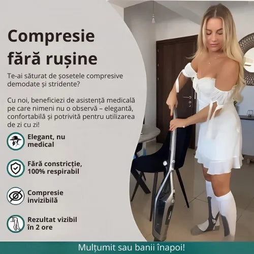 Zenstride® Șosete de compresie respirabile pentru picioare și tălpi fără durere