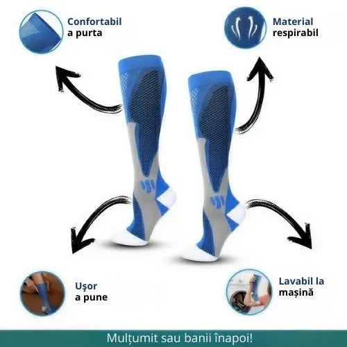 Zenstride® Șosete de compresie respirabile pentru picioare și tălpi fără durere