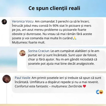 Zenstride® Șosete de compresie respirabile pentru picioare și tălpi fără durere